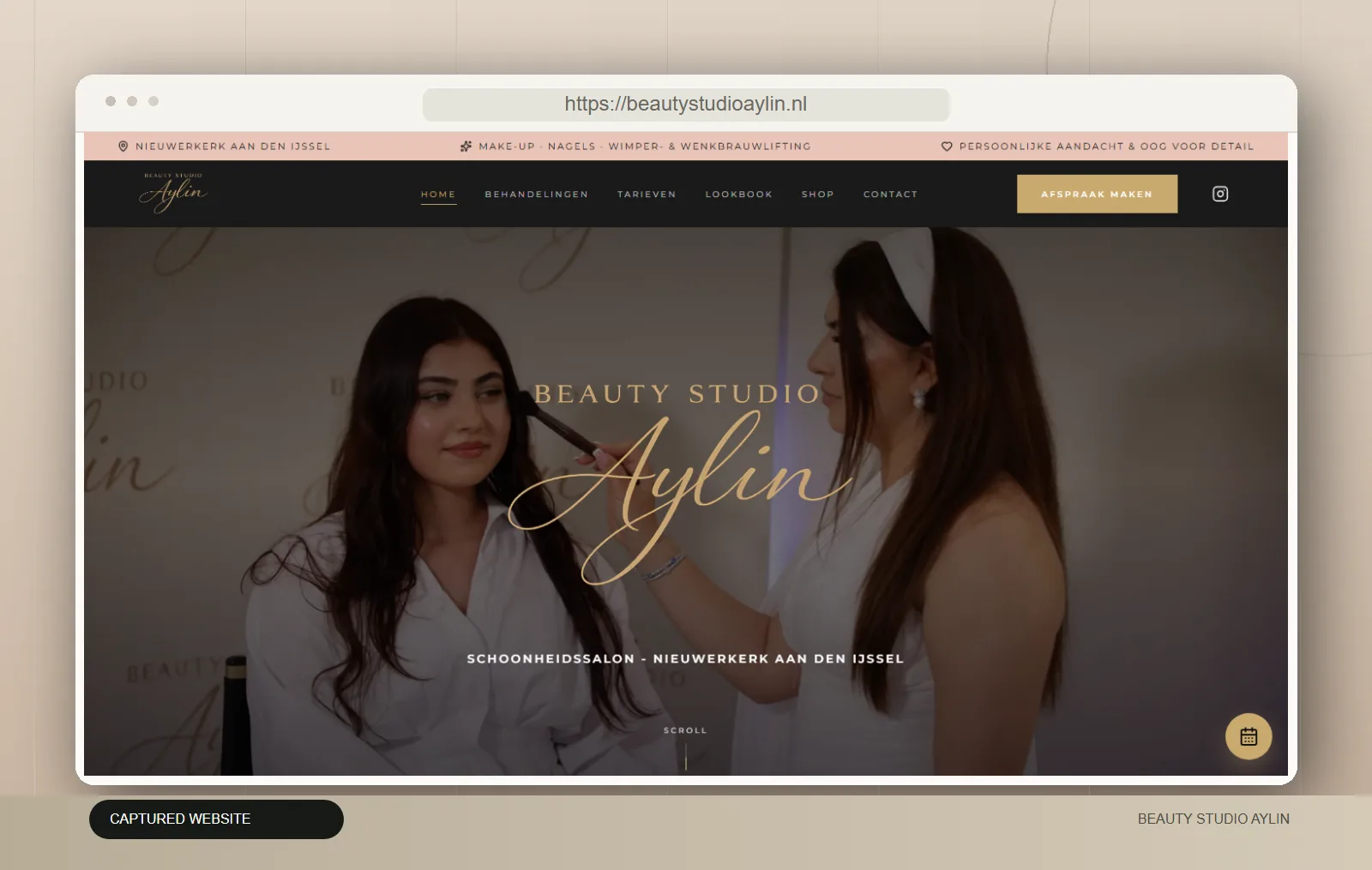 Websitepresentatie van Beauty Studio Aylin