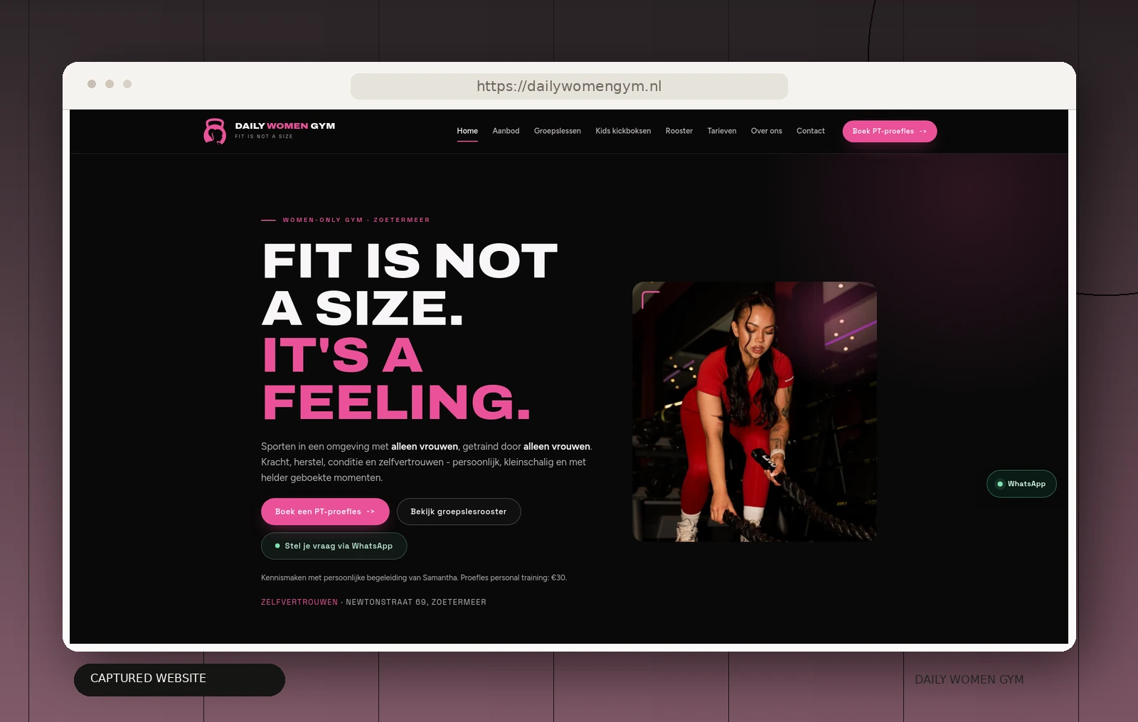Websitepresentatie van Daily Women Gym